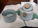 夏至南阁汝窑手抓壶家用一壶一杯陶瓷快客杯一壶2杯户外便携旅行茶具套装 福至单壶+1杯-天青 实拍图