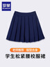 罗蒙女童裙子儿童百褶裙半身裙校园服大童小学生学院风短裙 藏青色150 实拍图