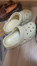 朴西室外男士洞洞鞋新款户外穿沙滩鞋情侣休闲夏季厚底增高防滑凉鞋女 奶油白 纯白随心搭配 39 (39~40)  (适合38-39) 实拍图