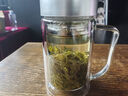 富光双层玻璃杯商务泡茶杯子大容量耐热办公水杯过滤带把银色320ml 实拍图