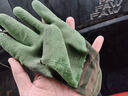 轮胎橡胶劳保手套耐磨防滑柔软透气半全浸胶工地手部防护干活手套 军绿色6双 实拍图