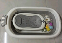 iuu婴儿洗澡盆 可折叠宝宝浴盆大号 洗澡神器躺托浴架新生儿童用品 【北欧灰】+浴架+浴网+脸盆*3 材质：FAD食品级材质检测认证 实拍图