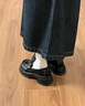 尤克达蒂（yookdd） 乐福鞋女英伦风增高皮鞋2025新款圆头百搭jk制服厚底学院风单鞋 乐福鞋亮皮黑 39 实拍图