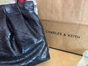 CHARLES&KEITH迷你菱格流浪包单肩斜挎双肩包包女包生日礼物CK2-60782390 Black黑色 S 实拍图