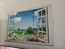3D假窗户装饰画风景贴画仿真立体壁画客厅背景卧室床头自粘墙画 图四窗户田园风景 左右长120厘米*上下高80厘米 实拍图