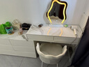 芬帝尔斯（FEDDIES）岩板梳妆台卧室奶油风网红实木化妆台桌六斗柜一体现代简约收纳柜 白100CM桌+柜+云朵镜+花瓣椅  实木【六斗柜】岩板台面 实拍图
