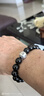 金石灵天然黑曜石手串银曜石足银六字真言水晶手链本命年送男女生日礼物 实拍图