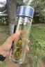 富光抗菌玻璃杯 双层高硼硅泡茶杯子 茶水分离杯 办公水杯男女士400ml 实拍图
