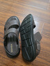 森达凉鞋男夏季牛皮舒适平底休闲沙滩鞋 棕色 41 实拍图