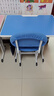 晶霄儿童学习桌椅套装作业课桌子小孩书桌写字桌学校小学生家用可升降 【尊享款】70*50桌面+海绵椅 蓝 实拍图