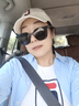 FILA斐乐折叠小巧TR轻盈墨镜男防紫外线防UV太阳镜女透蓝灰 升级偏光 实拍图