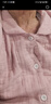 宜色家纯棉四层纱家居服春秋季男女士100%全棉纱布加厚睡衣高端翻领套装 女-新款-暖暖粉 M （女120斤）或（男130斤） 实拍图
