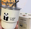 广意304不锈钢咖啡杯马克杯可爱熊猫便携大容量杯子配吸管+贴纸GY7371 实拍图