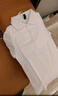 罗蒙男童短袖polo衫校园服饰春夏T恤女童班服 条纹白色短袖POLO衫140 实拍图