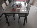 科格美岩板餐桌长方形桌现代简约加厚岩板桌子餐厅家用小户型饭桌椅组合 亮光白【12mm岩板】 120cm *宽60cm【单桌】 实拍图