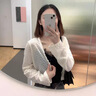 妙奕嘉开衫夏季薄款吊带裙外搭高级感针织衫薄款女上衣外套防晒空调罩衫 白色蕾丝钩花防晒披肩罩衫 L 【建议120斤以内】 实拍图