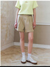 UR2025夏季新款女装休闲简约后松紧腰卷边短裤UYY650023 卡其 M 实拍图