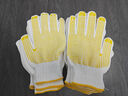 乌斯京点胶耐磨线手套 作业劳保手套 12双 棉麻+胶点 防滑耐磨 修理机械建筑维修黄色 实拍图