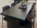 法莎蒂政府补贴全托岩板餐桌大小户型轻奢现代简约亚克力悬浮长方形桌子 【黑色亚克力脚+新升级下挂岩板】单餐桌+桃心椅*6 180x80x75cm 实拍图