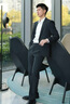 罗蒙男士西服套装商务职业正装小西装结婚新郎上班春秋季修身外套 黑色（单件西服） 2XL 实拍图