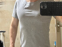 简束 短袖T恤男纯色棉质t恤夏季休闲运动紧身t恤男圆领修身打底汗衫潮 花灰色 XL （70kg左右） 实拍图