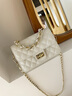 viney包包女包牛皮斜挎包轻奢链条包品牌生日礼物送女友老婆 【白色】实用高级感女生手提小方包 时尚ck风小众单肩腋下包 实拍图
