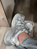 图瓦西厚底老爹鞋女2026春季新款小个子银色百搭增高配阔腿裤休闲运动鞋 冰川银 单层 35 (225mm) 实拍图