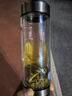 希诺双层玻璃杯磁吸式茶水分离杯子男高档茶杯水杯XN-7013本色 370mL 实拍图