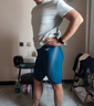 美津浓（MIZUNO）泳裤男士防尴尬大码长款5分裤专业速干抗氯游泳衣装备B1127兰XL 实拍图