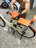 EG7亲子母子自行车普通单车座双人宝宝可载带娃接送小孩子护栏成人女 豪华版-复古黄 26寸（适合身高：155-175cm） 实拍图