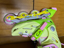 斯威（SWAY）轮滑鞋儿童专业溜冰鞋男女童皮卡丘可调节直排轮成人滑冰旱冰鞋 绿+三重锁扣+八轮全闪+头盔护具 M (适合6-12岁)日常鞋码31-35 实拍图