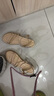 他她（TATA）绝美坡跟凉鞋女外穿一字带时装凉鞋夏季7UA03BL4 金色 38 实拍图