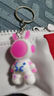 小兔子可爱钥匙扣挂件装饰品自行车汽车电瓶车钥匙扣 钥匙扣太空兔带皮绳粉色*1 实拍图