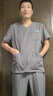 乐倍康洗手衣男女刷手服长短袖医生服弹力护士服工作服定制口腔美容牙科 灰色-男款短袖（无肩扣） 2XL 实拍图