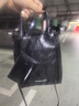 CHARLES&KEITH纯色褶皱磁吸手提斜挎托特包包女包生日礼物CK2-30782347 Jet Black黑色 S 实拍图