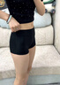 裤袜菇凉女生安全裤夏季外穿高腰紧身收腹高弹力防走光纯棉透气打底短裤 黑色【一条装】抑菌 免穿内裤 M 码（80-95斤可选） 实拍图