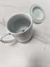 鹏博陶瓷景德镇茶杯陶瓷办公杯带盖家用杯子陶瓷水杯影青瓷会议室茶杯定制 影青金钟杯-描金加厚款 实拍图