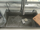 九牧王水槽大单槽304不锈钢水槽厨房洗菜盆一体盆大单槽洗碗池 80X45枪灰色(抽拉龙头套餐) 实拍图