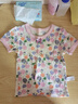 印品棉棉屋2件装夏季日系中小儿童装半袖上衣纯全棉a类女童宝宝短袖t恤外穿 纯色粉紫花短袖2件装 90 实拍图