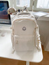 viney书包小学生初中高中大学生背包女大容量旅行双背包户外出游旅行包 白色+可爱挂件 简约轻便高颜值休闲减负电脑包 实拍图