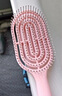 名创优品（MINISO）梳子升级款立式长柄骨梳美发梳造型梳礼物 带清洁刷 粉色 实拍图
