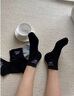 锐步（Reebok）25年夏季青少年运动中筒袜男女童袜薄款透气吸汗防臭棉袜亲子袜 实拍图