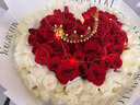 来一客情人节鲜花速递99朵红玫瑰花束生日礼物表白求婚全国同城配送 99朵红玫瑰白玫瑰爱心花束 实拍图