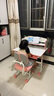 益威（EIEV）儿童学习桌椅套装作业学习桌学习椅书桌椅小学生可升降写字桌课桌 豪华收纳书桌+双背正姿椅+无灯粉 实拍图