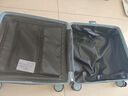左汀小型多功能登机箱行李箱防撞抗压拉杆箱旅行箱男女学生密码箱 浅灰蓝【杯架+充电口+手机支架】 18英寸 ，可登机3天以内出行 实拍图
