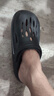 洁丽雅踩屎感洞洞鞋男士夏季户外开车凉鞋厚底防滑防臭沙滩包头拖鞋外穿 灰色 40-41 【标准码】 实拍图