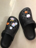 名创优品（MINISO）洞洞鞋女款2025新款eva防滑防臭沙滩鞋增高凉拖鞋女夏季外穿 黑色+海洋星星(10个)滴塑 36-37 实拍图