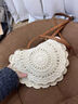 chongsukei小&ck洋气花边编织草编包包女2025新款夏季百搭斜挎包海边度假小 米白【收藏加购优先发货】 实拍图