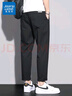 真维斯（Jeanswest）休闲裤子男士宽松直筒夏季款哈伦男款男生百搭潮流青年长裤子春秋 黑色 L 实拍图
