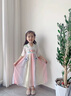 迪士尼童装汉服女童连衣裙夏季公主裙儿童裙子中国风古装襦裙六一表演服 花朵流苏粉色 110 尺码4~5岁【100-110cm】cm 实拍图
